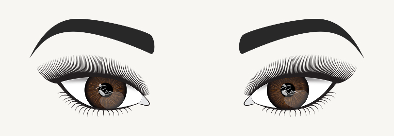 Illustration showing how to apply eyelash extensions for almond-shaped eyes by focusing the longest lashes two-thirds along the lash line.